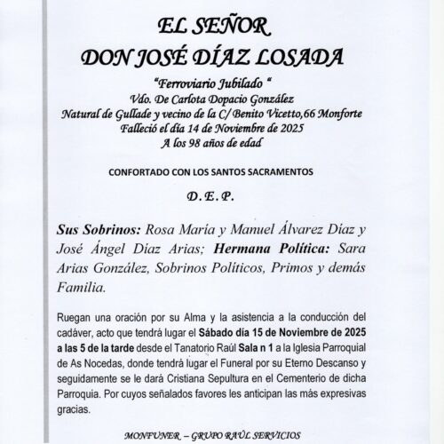 EL SEÑOR DON JOSÉ DÍAZ LOSADA