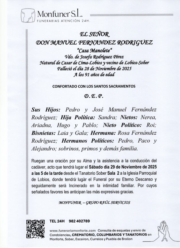 EL SEÑOR DON MANUEL FERNANDEZ RODRIGUEZ