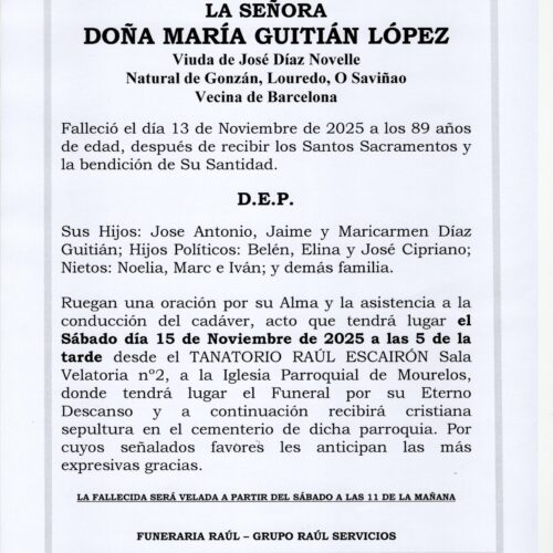 LA SEÑORA DOÑA MARÍA GUITIÁN LÓPEZ