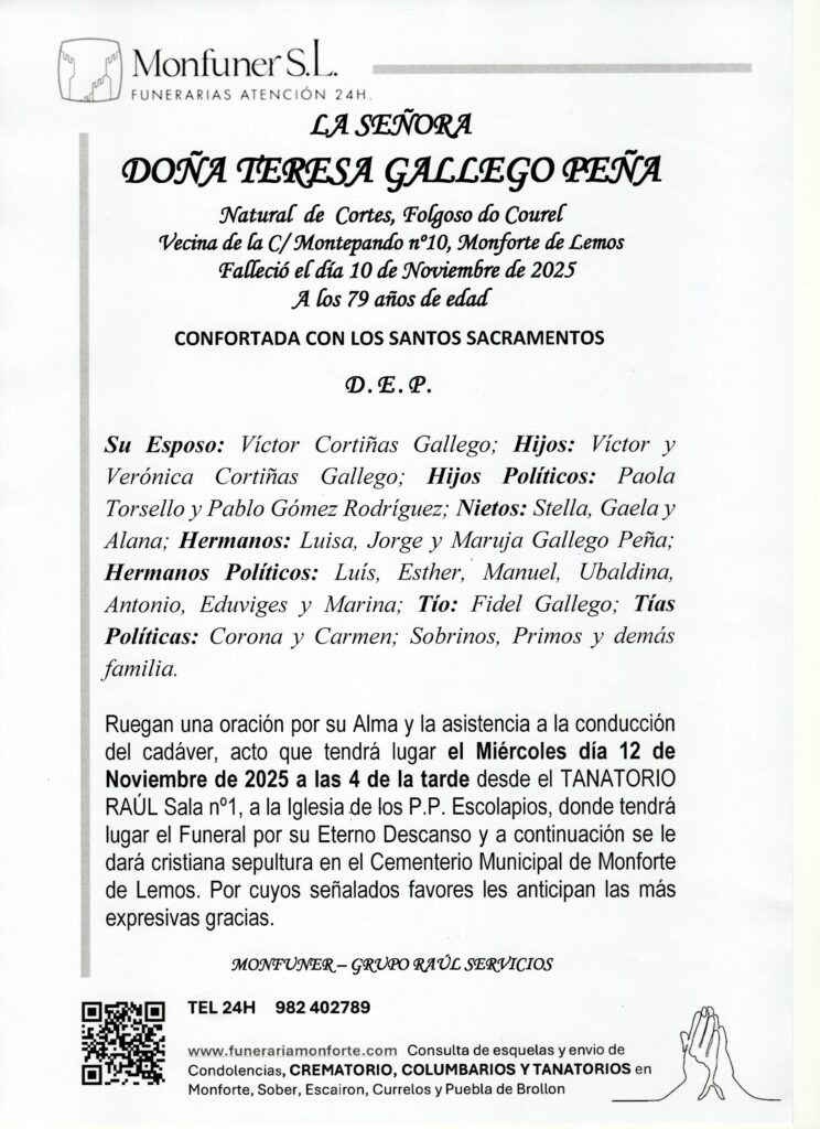 LA SEÑORA DOÑA TERESA GALLEGO PEÑA