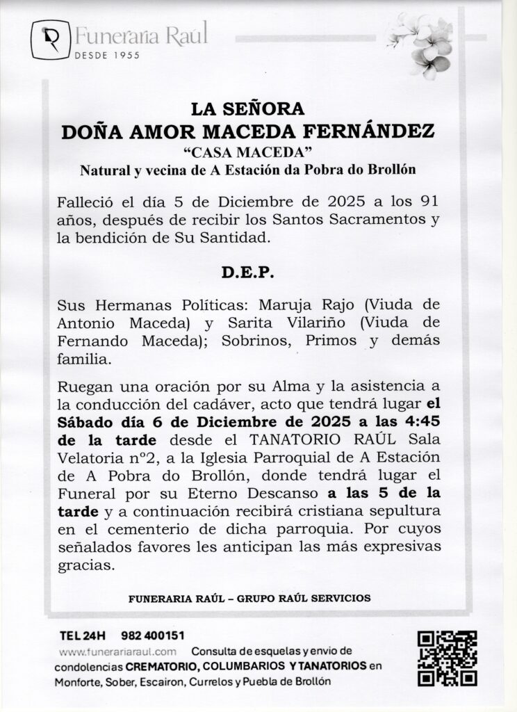 LA SEÑORA DOÑA AMOR MACEDA FERNANDEZ