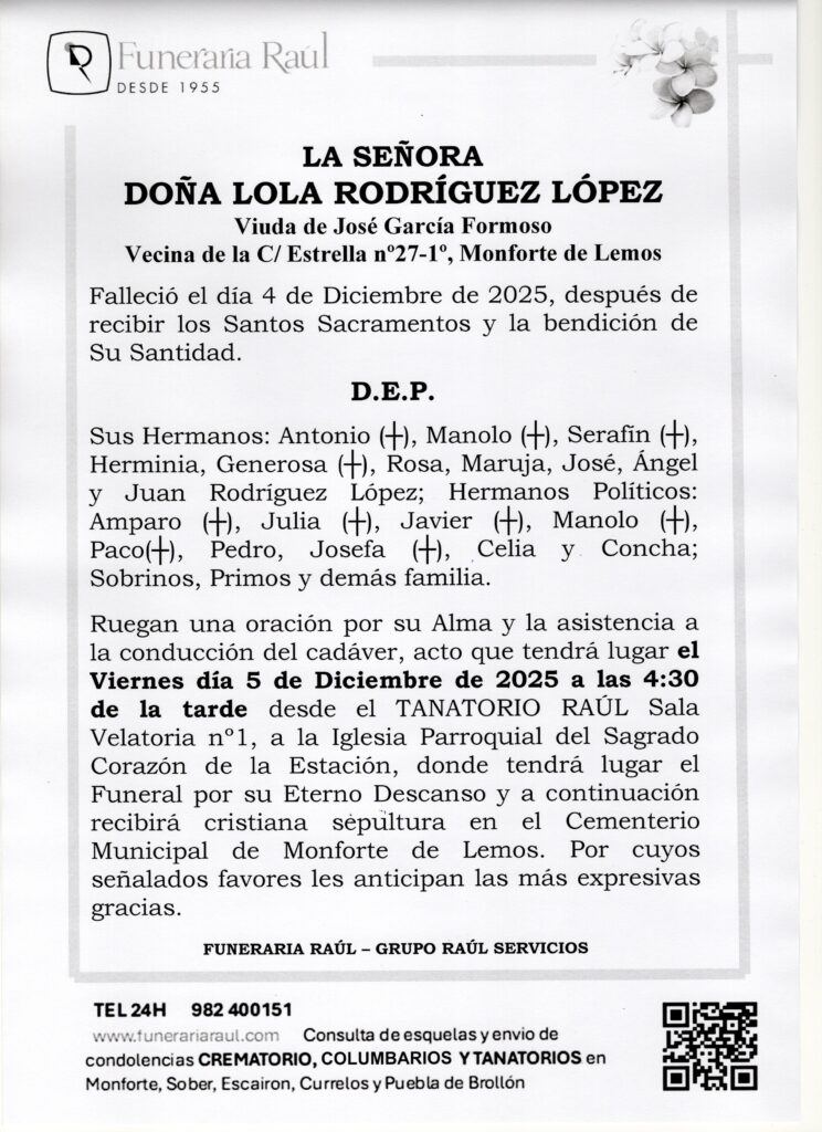 LA SEÑORA DOÑA LOLA RODRIGUEZ LOPEZ