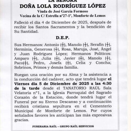 LA SEÑORA DOÑA LOLA RODRIGUEZ LOPEZ