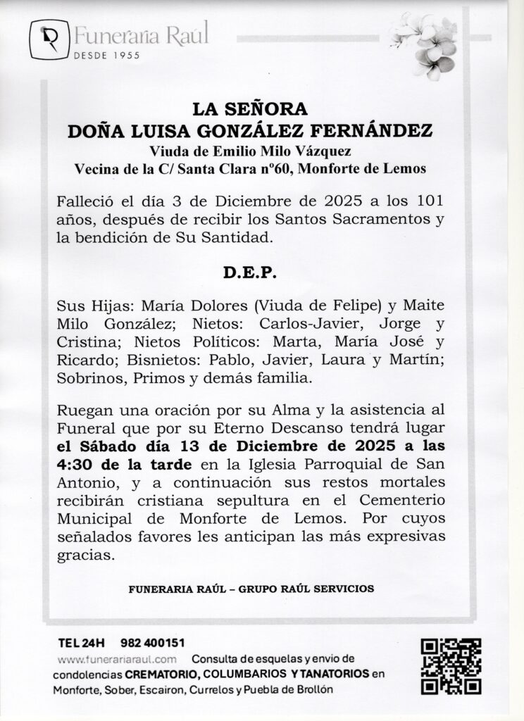 LA SEÑORA DOÑA LUISA GONZALEZ FERNANDEZ
