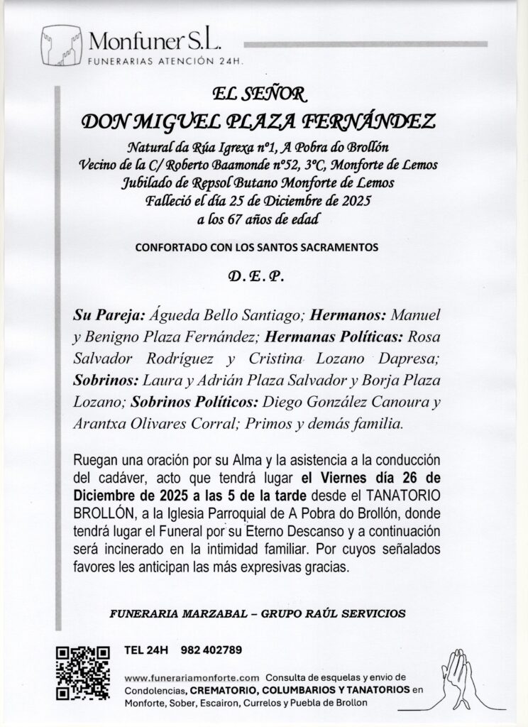 EL SEÑOR DON MIGUEL PLAZA FERNANDEZ