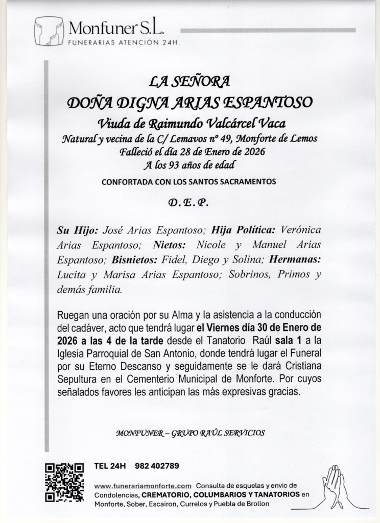 LA SEÑORA DOÑA DIGNA ARIAS ESPANTOSO