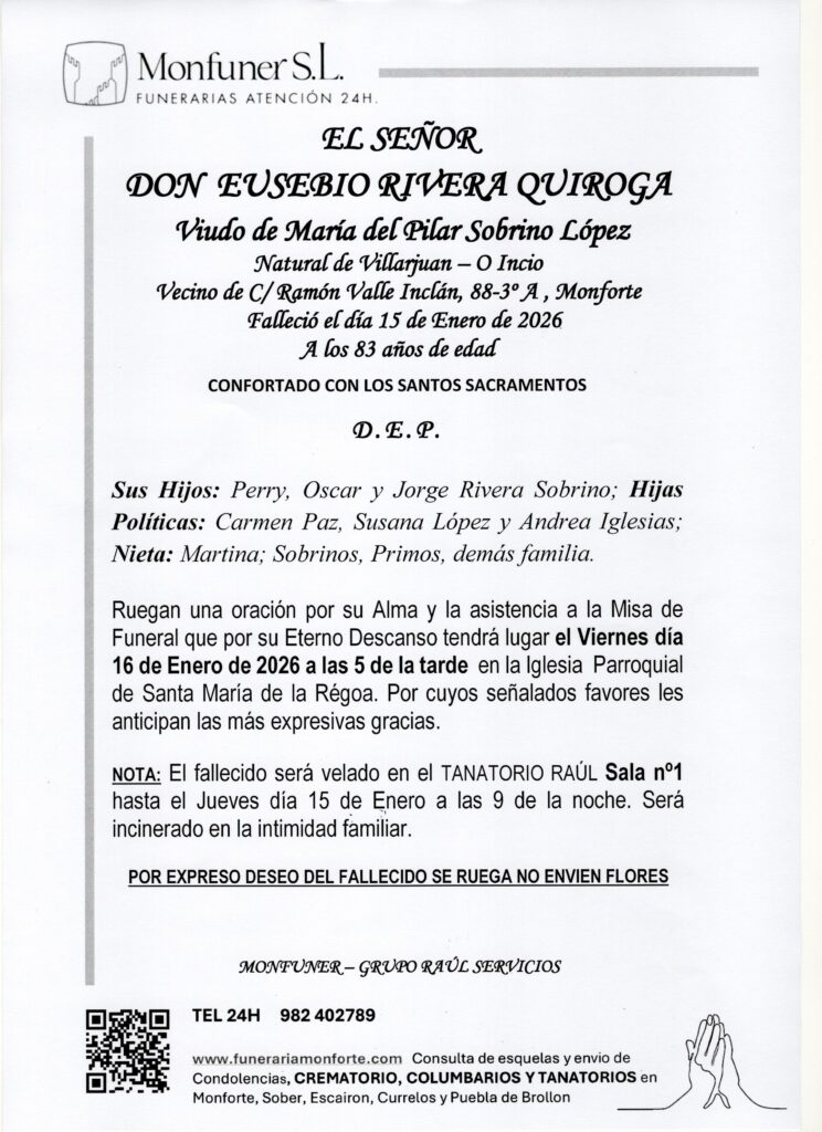 EL SEÑOR DON EUSEBIO RIVERA QUIROGA