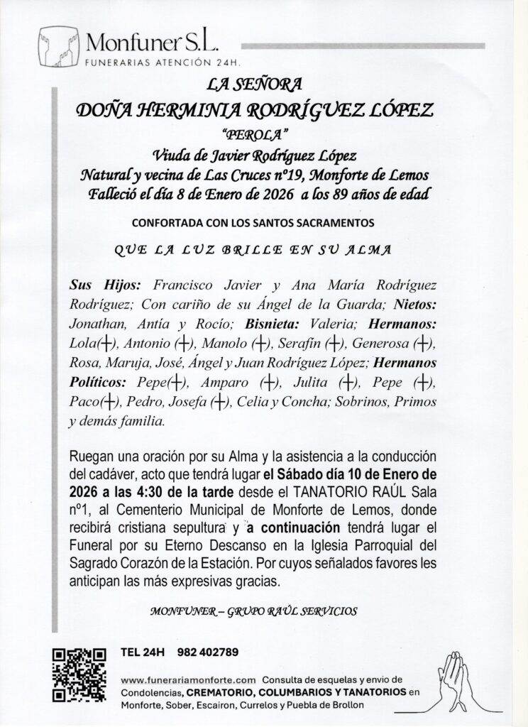 LA SEÑORA DOÑA HERMINIA RODRIGUEZ LOPEZ