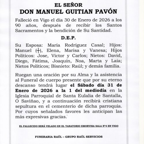 EL SEÑOR DON MANUEL GUITIAN PAVON