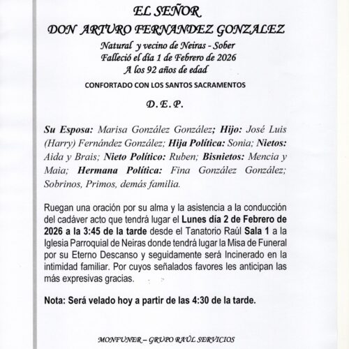 EL SEÑOR DON ARTURO FERNANDEZ GONZALEZ