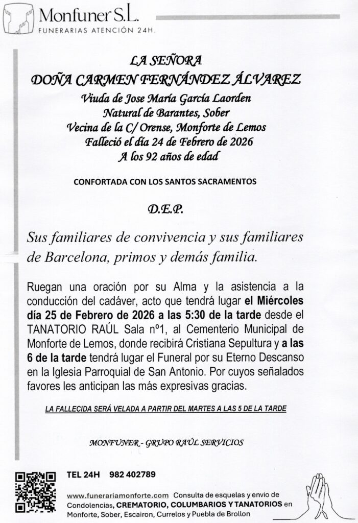 LA SEÑORA DOÑA CARMEN FERNÁNDEZ ÁLVAREZ