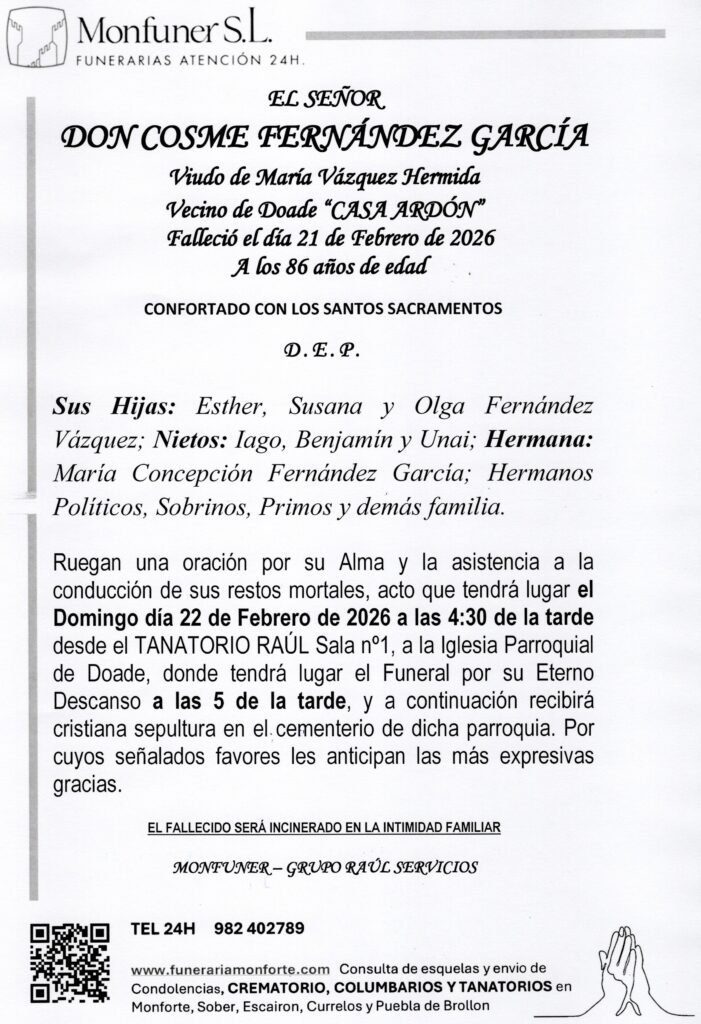 EL SEÑOR DON COSME FERNANDEZ GARCIA