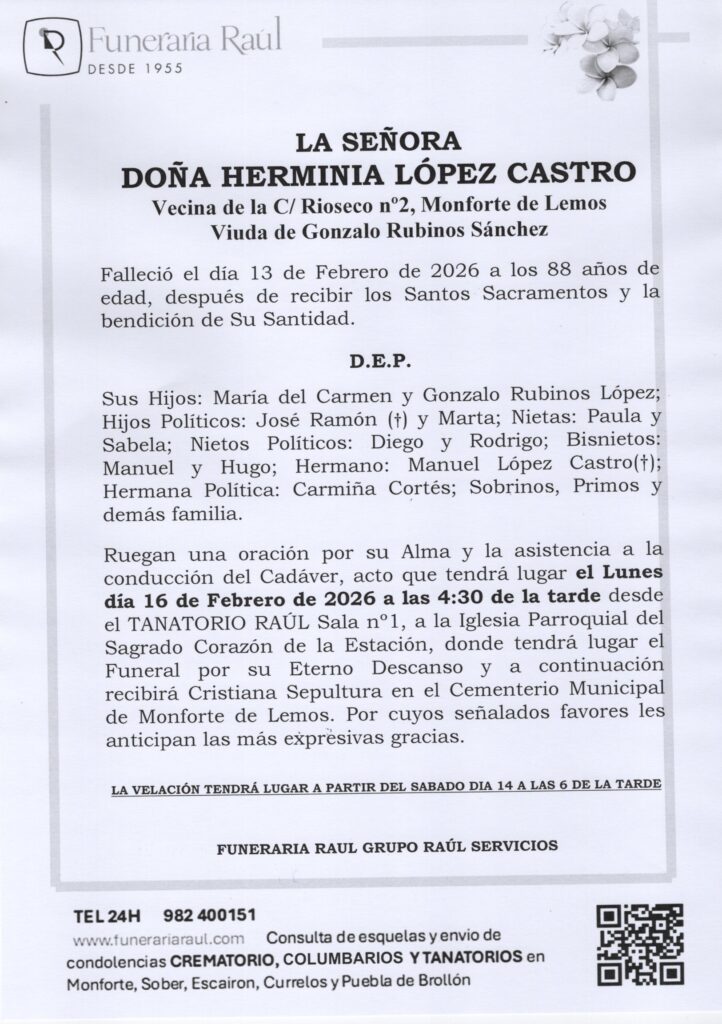 LA SEÑORA DOÑA HERMINIA LOPEZ CASTRO
