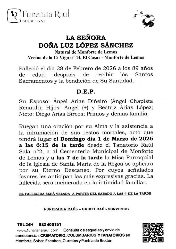 LA SEÑORA DOÑA LUZ LOPEZ SANCHEZ