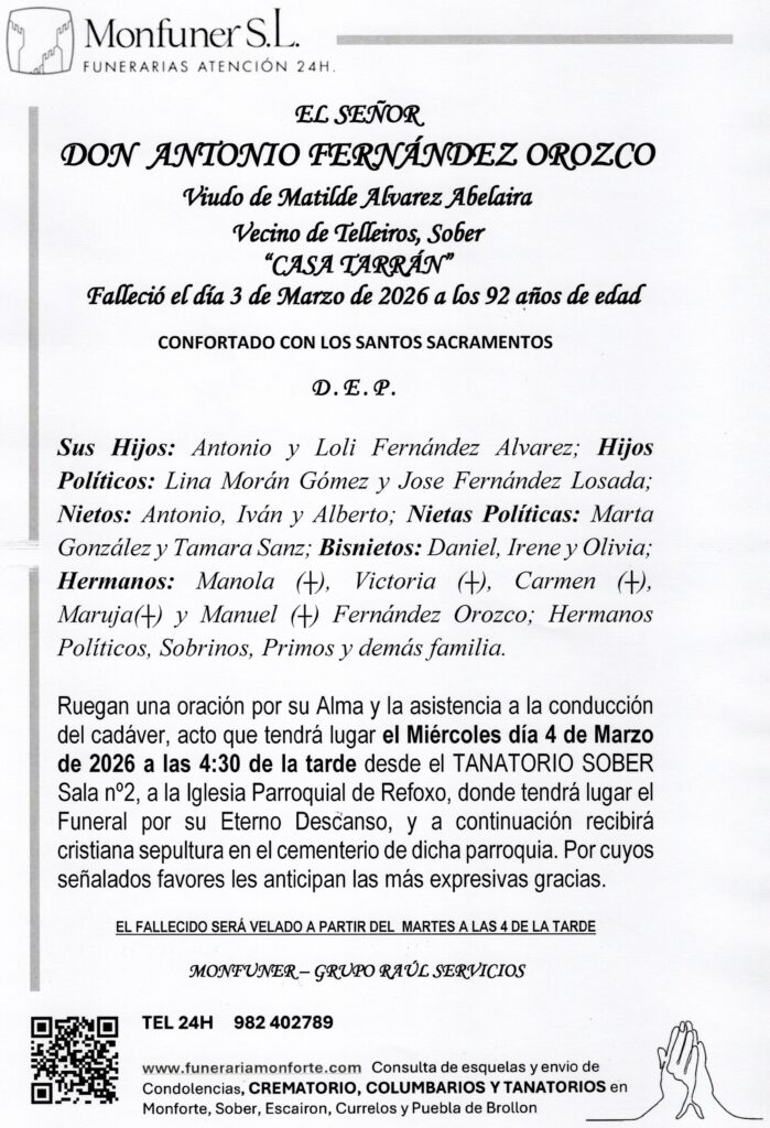 EL SEÑOR DON ANTONIO FERNÁNDEZ OROZCO