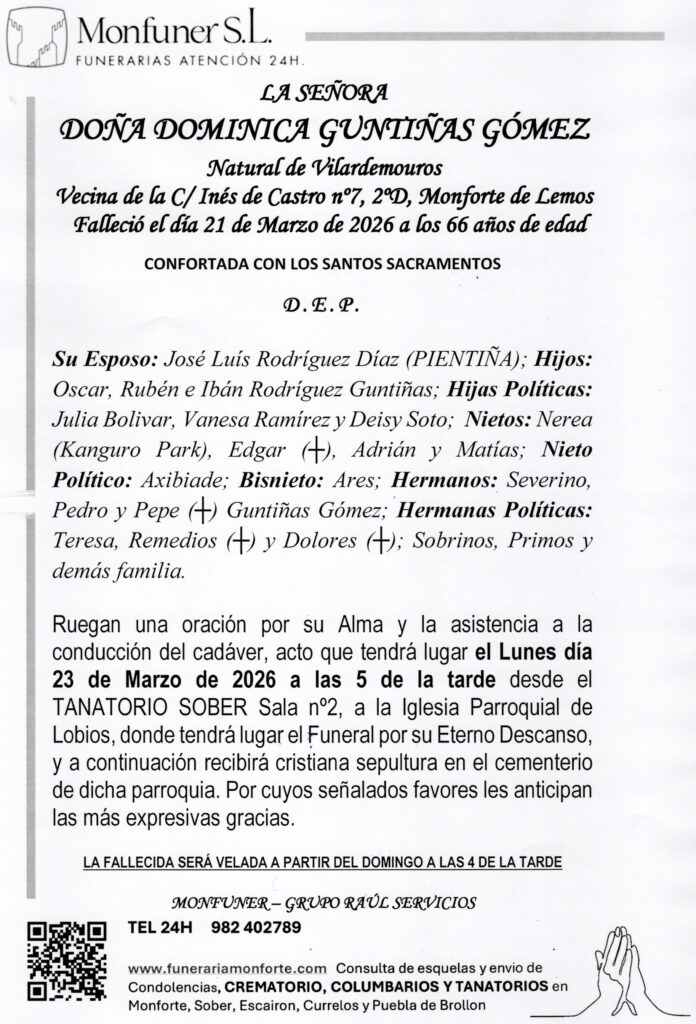 LA SEÑORA DOÑA DOMINICA GUNTIÑAS GÓMEZ