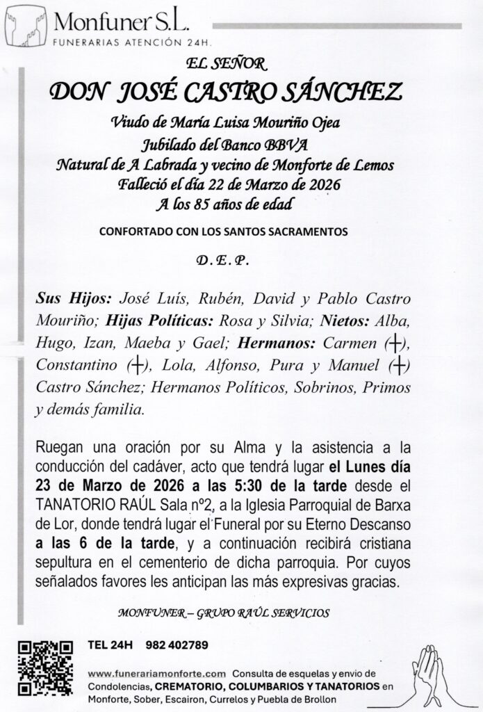 EL SEÑOR DON JOSÉ CASTRO SÁNCHEZ