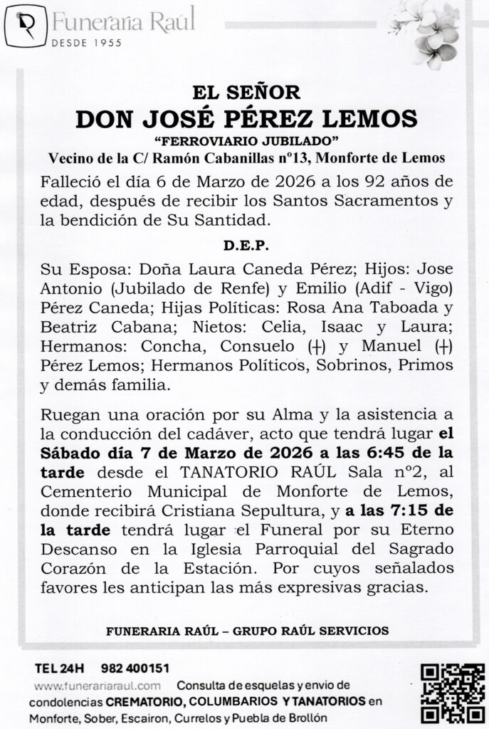 EL SEÑOR DON JOSÉ PÉREZ LEMOS