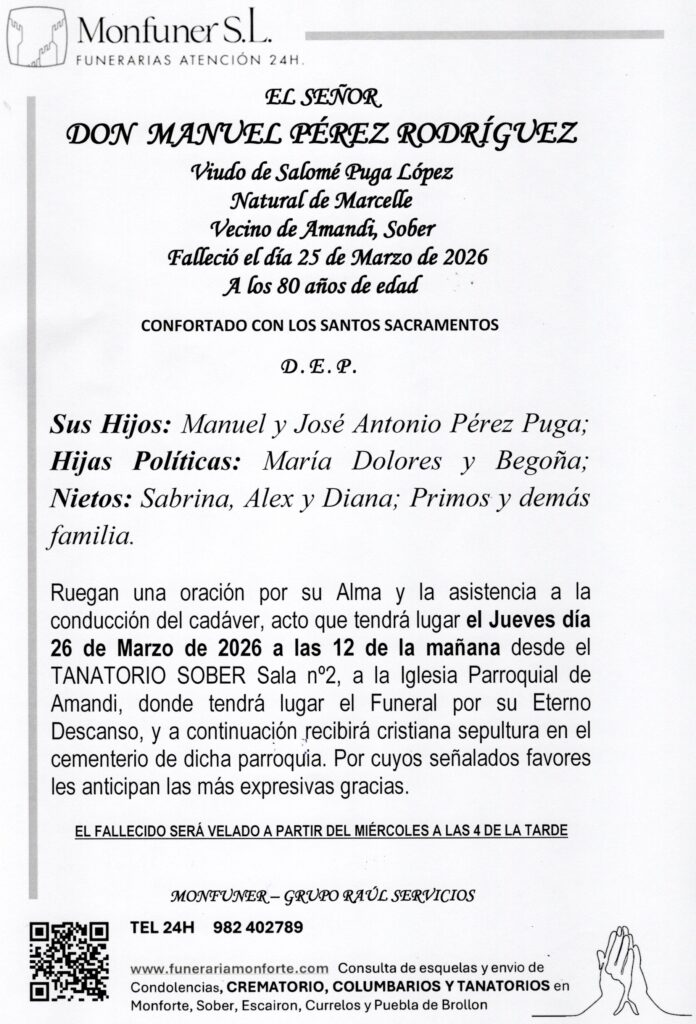 EL SEÑOR DON MANUEL PEREZ RODRIGUEZ