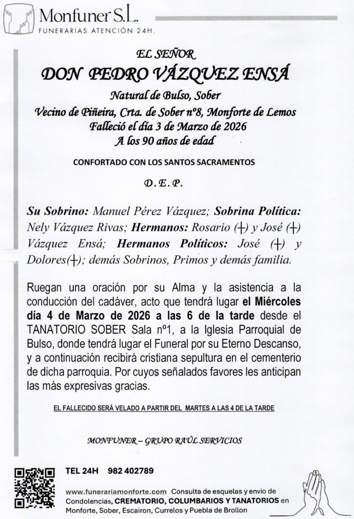 EL SEÑOR DON PEDRO VÁZQUEZ ENSÁ